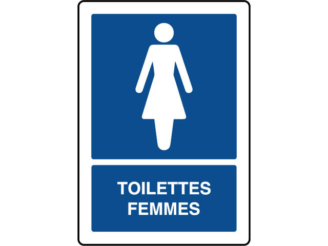 Panneau d'information vertical avec texte toilettes femmes | Contact