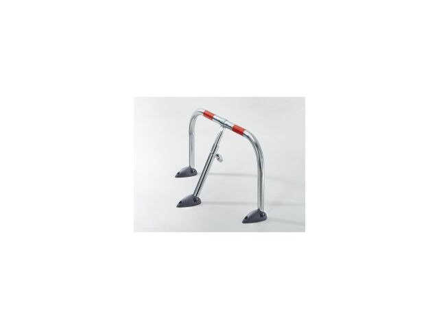 Arceau De Parking Rabattable STIER Avec Cadenas – Acier Galvanisé Robuste, Bandes Réfléchissantes, Fixation 3 Points, 420×753×365 Mm