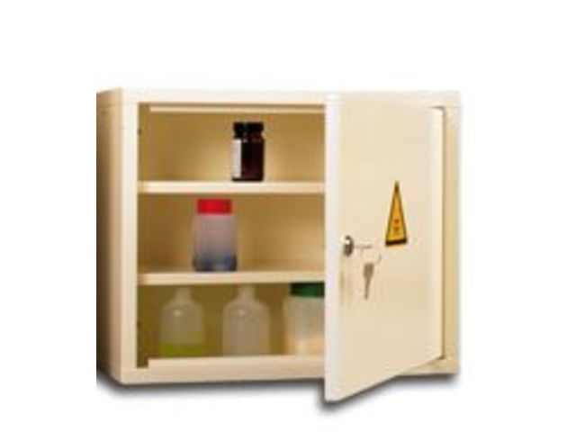 Armoire murale métal 2 étagères pour produits toxiques - COOP-LABO
