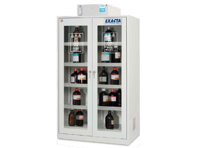 Armoires à filtration moléculaire certifiées NFX15-211 série ECO F à étagères fixes et portes vitrées - produit présenté par EXACTA SAFETY STORAGE CABINETS
