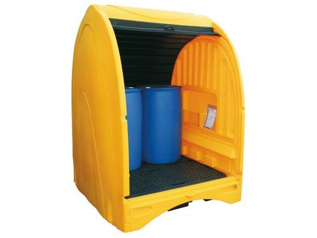 Box de rétention PE pour 4 fûts - Pour produits chimiques, huiles ...