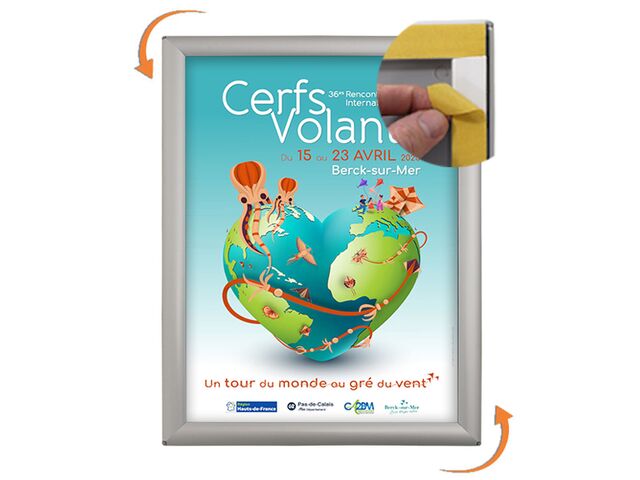 Cadre Porte-Affiches A3 Aluminium DURABLE - Antireflet Et Fixation Incluse