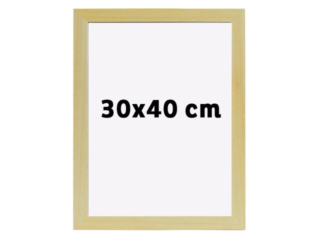 Cadre Photo LUND En Bois Blanc - Format 30x40 Cm, Avec Verre Acrylique Incassable | Pour Photos, Affiches Et Puzzles, Fabrication Artisanale En Pologne