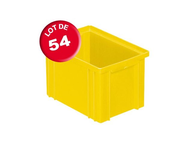 Pack De 6 Bacs De Rangement Empilables Akro-Mils Jaunes 11 Pouces - Robustes Et Polyvalents