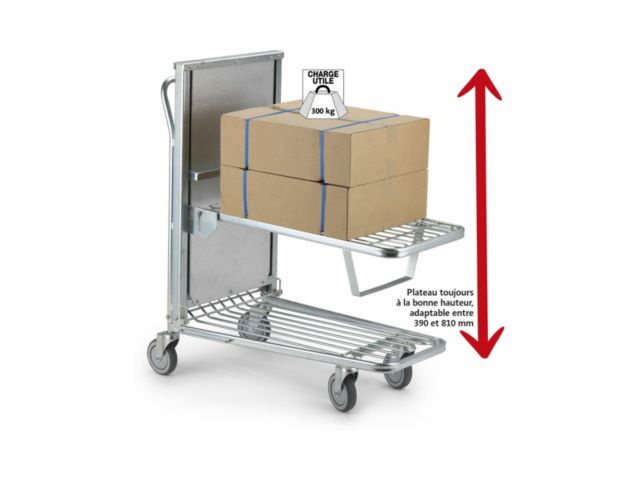 Chariot à Linge Saro Modèle AF 264 - Capacité 25 Kg - Cadre Inox - Dimensions 90x65x85 Cm