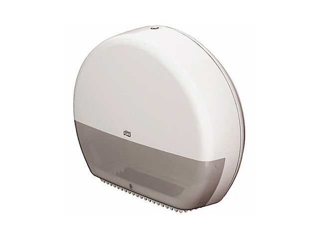 Distributeur Papier Toilette Tork T2 Mini Jumbo - Blanc, Fermé - Pour Sanitaires Fréquentés - 13,2x27,5x34,5cm