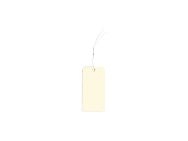 Étiquette américaine cartonnée beige avec attache métallique | Contact RAJA