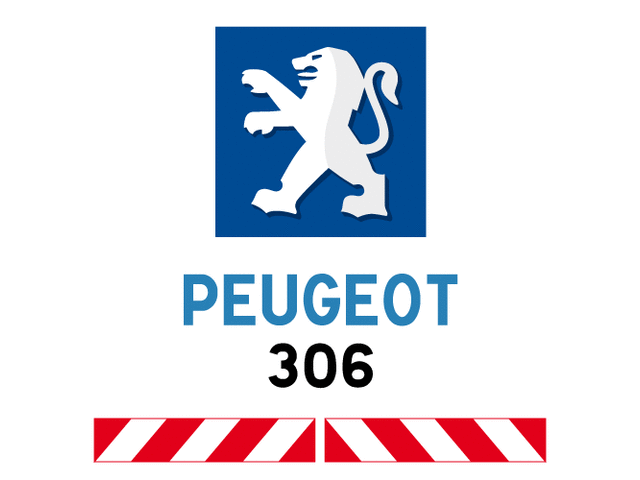 Logo Chromé Peugeot 306 - Autocollant Bombé Résine, Compatible Coffre Phase 2 Et 3