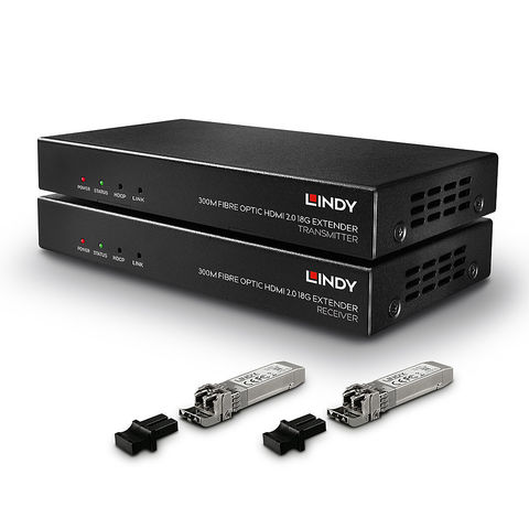 Extendeur DVI-D Optique Lindy - Jusqu'à 1500 M - Compatible Fibre Monomode/multimode - Résolution 1920x1200