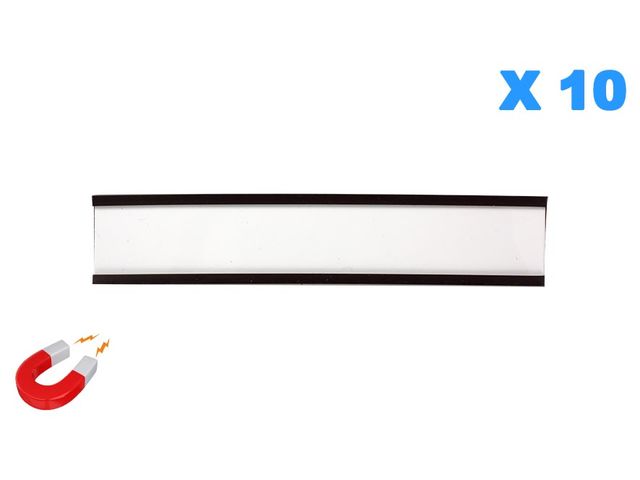 Lot De 50 Porte-Étiquettes Magnétiques Transparents - 100x37 Mm - Pour Étiquettes à Insérer