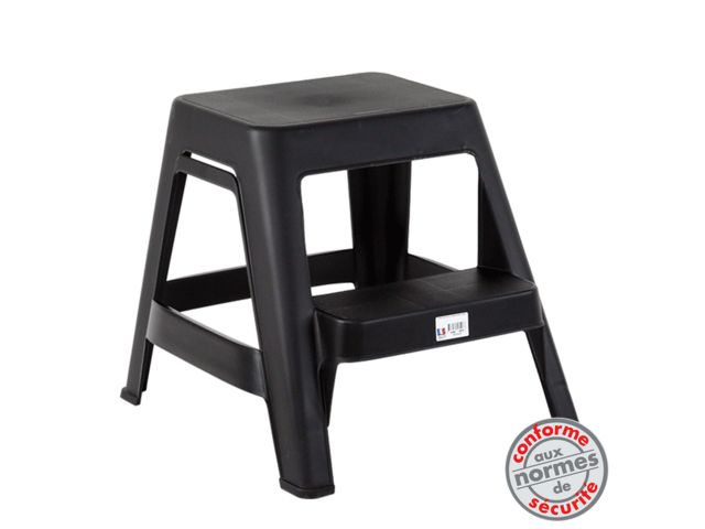 Marchepied 2 Marches Nedlandic - Dimensions 59 X 42 X 35 Cm - Noir - Stable Et Robuste