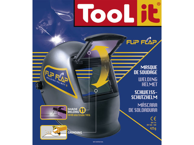 Masque De Soudure Flip-Flap Teinte 11 GYS - Traditionnel Avec Fenêtre Relevable - Protection Soudage Et Meulage