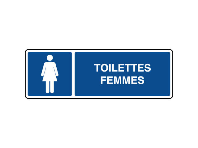 Panneau d'information horizontal toilettes femmes avec texte | Contact