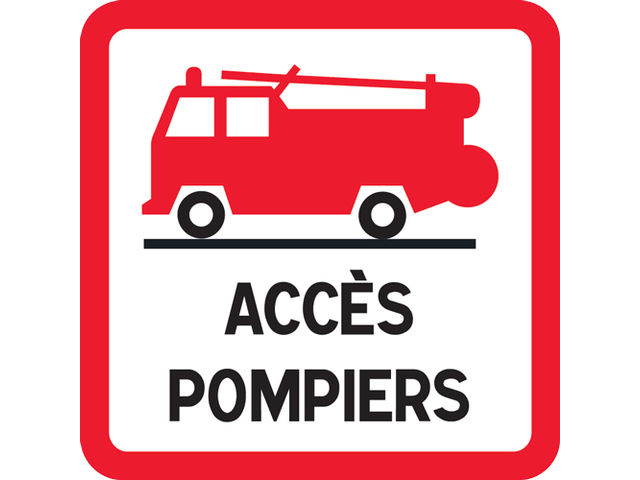 Aua Signalétique Pannello Accesso Pompieri – 200 Mm In PVC 1,5 Mm O Alluminio Dibond 3 Mm, Fabbricazione Francese