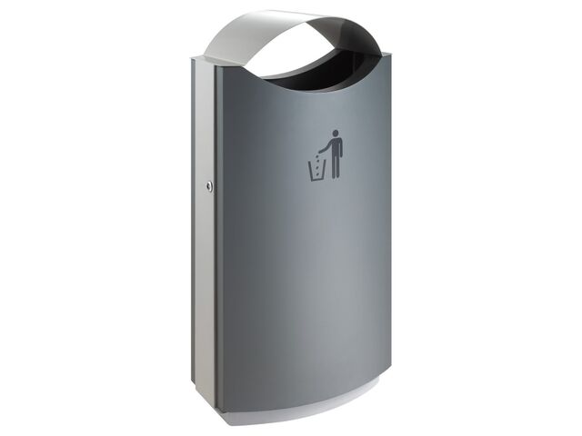 Poubelle Extérieur En Acier Inoxydable Sur Pied - Design V, Verrouillable, Résistante Au Vent
