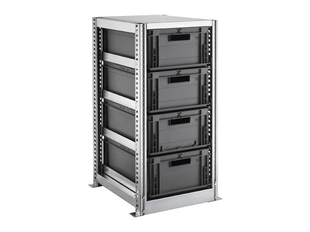 Rack rangement 4 bacs 60x40 cm 40 litres | Contact SETAM, L'aménagement ...