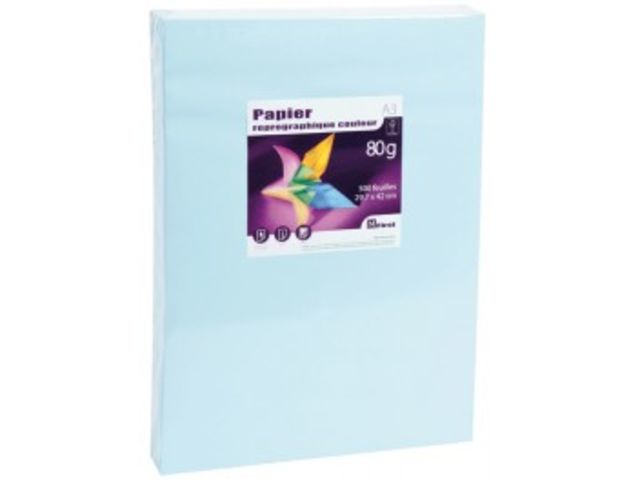 Ramette Papier Couleur ADAGIO A4 Bleu Vif 80g - 500 Feuilles - Pour Imprimante Laser, Jet D'encre, Photocopieur