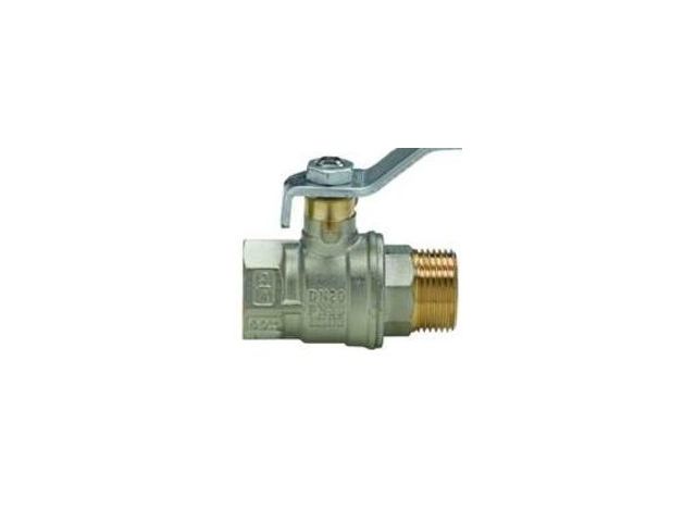Robinet Boisseau Sphérique En Laiton Nickelé - Filetage MF 40x49, Poignée Alu Bague ACS - Pour Eau Potable, Chauffage