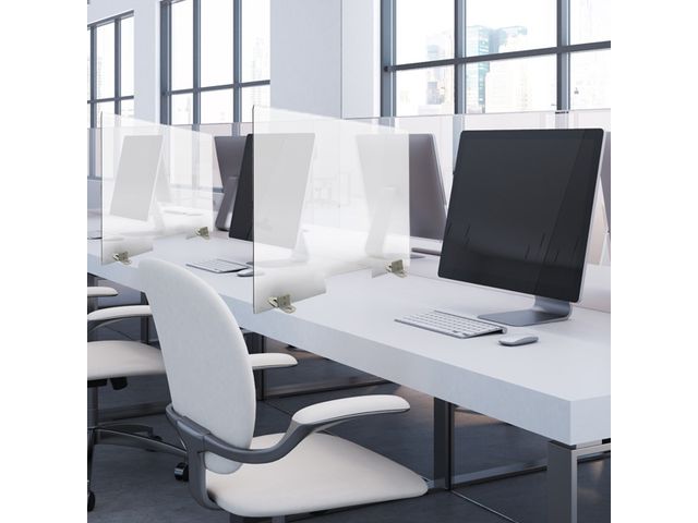 Séparateur De Bureau Transparent 30x45 Cm - Écran De Protection Anti-postillons, Pliable, En Polypropylène Résistant (écoles, Cantines, Bureaux)