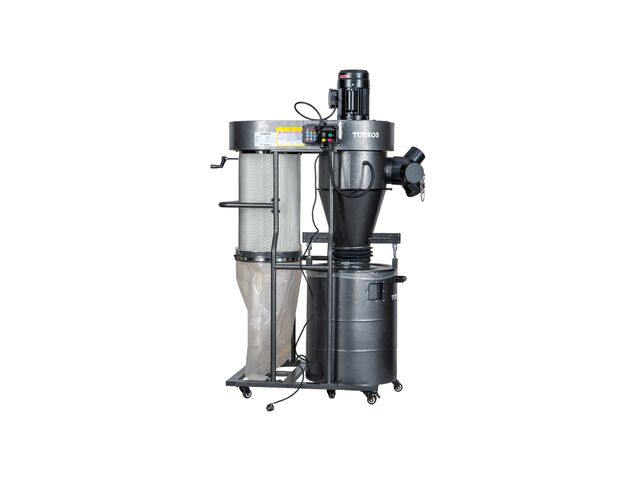 Système d'aspiration cyclonique copeaux poussières bois 1450m³/h 1,5kW