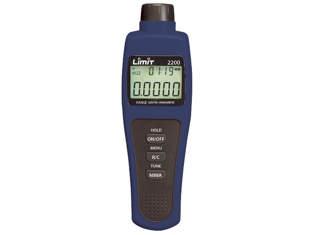 Tachymètre Numérique LCD - Sans Contact - Mémoire Intégrée - Plage 2.5 à 99 999 Tr/min - 9V