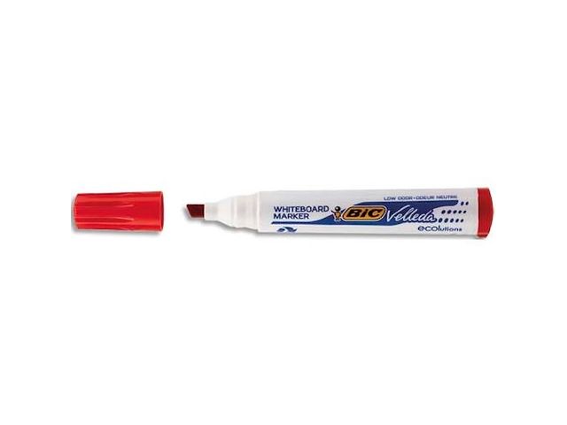 Feutres BIC Velleda ECOlutions Pointe Large - Noir - Boîte De 12 - Effaçables à Sec - Faible Odeur