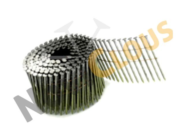 Pointes rouleau plat 16° 2,5X65 annelées inox A2 tête bombée