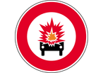 Panneau interdiction produits explosifs B18a