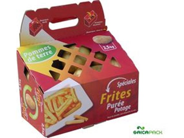 Panier de légumes en carton ondulé Saica Carry