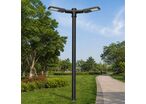Support Noir 2 Luminaires pour Mât d'Éclairage