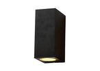 Applique Murale LED Carrée IP44 double faisceau GU10 - Noir
