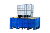 Bac de rétention pour I.B.C avec plancher plastique