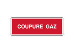 Panneau d'incendie horizontal texte coupure gaz