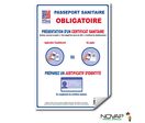 Panneau Pass sanitaire obligatoire - Adhésif A4 - 4610276