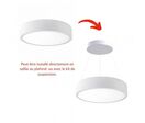 Kit Plafonnier LED 18W 25 cm avec Kit de Suspension - Blanc Neutre 4000K - 5500K / Blanc