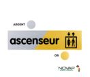 Plaquettes de porte 170x45mm - Ascenseur - Argent &amp; Or