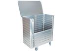 Gmohling - Chariot conteneur aluminium 355L - 250kg - 1 paroi semi-rabattable - Éco-responsable