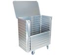 Gmohling - Chariot conteneur aluminium 355L - 250kg - 1 paroi semi-rabattable - Éco-responsable