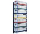 Paperflow - Rayonnage Tubulaire Charge Légère Départ - 1000x340x2000mm - 5 Tablettes 180kg - Bleu/Gris Clair