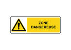 Panneau de danger horizontal zone dangereuse