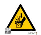 Panneau Danger écrasement de la main dans une presse plieuse - Alu triangle 300mm - 4012339