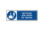 Panneau horizontal nettoyer son poste de travail
