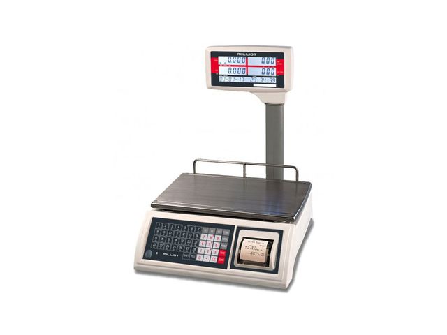 Balance commerce avec ticket et colonne, grand plateau, portée max. jusqu'à 15/30 kg | BMJPP