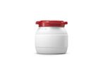 Curtec - Baril 3.6L Grande Ouverture Homologué UN - Usage Alimentaire - Polyéthylène Haute Densité - Blanc Rouge