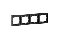 Plaque de Finition Quatre Emplacements - Noir