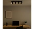 Plafonnier 4 Spots Orientables Alu Noir pour Ampoule GU10