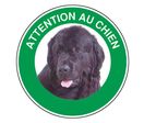 Panneau Attention au chien Terre-neuve - Rigide Ø180mm - 4040448