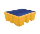EMP - Bac de rétention plastique 1000 L Jaune - Polyéthylène - 4 fûts - 2000 kg charge statique - Recyclable