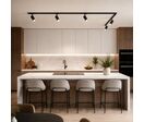 Kit Rail LED Monophasé en L + 5 Spots GU10 Noir - 300 cm - Blanc Neutre (4000K - 5500K)