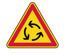 Panneau de danger temporaire carrefour à sens giratoire